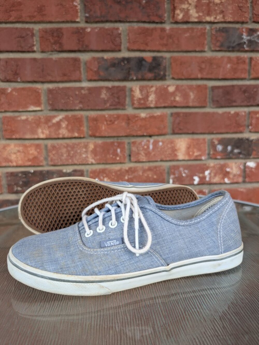 Women's Vans Blue Canvas Skateboard Shoes Size 9